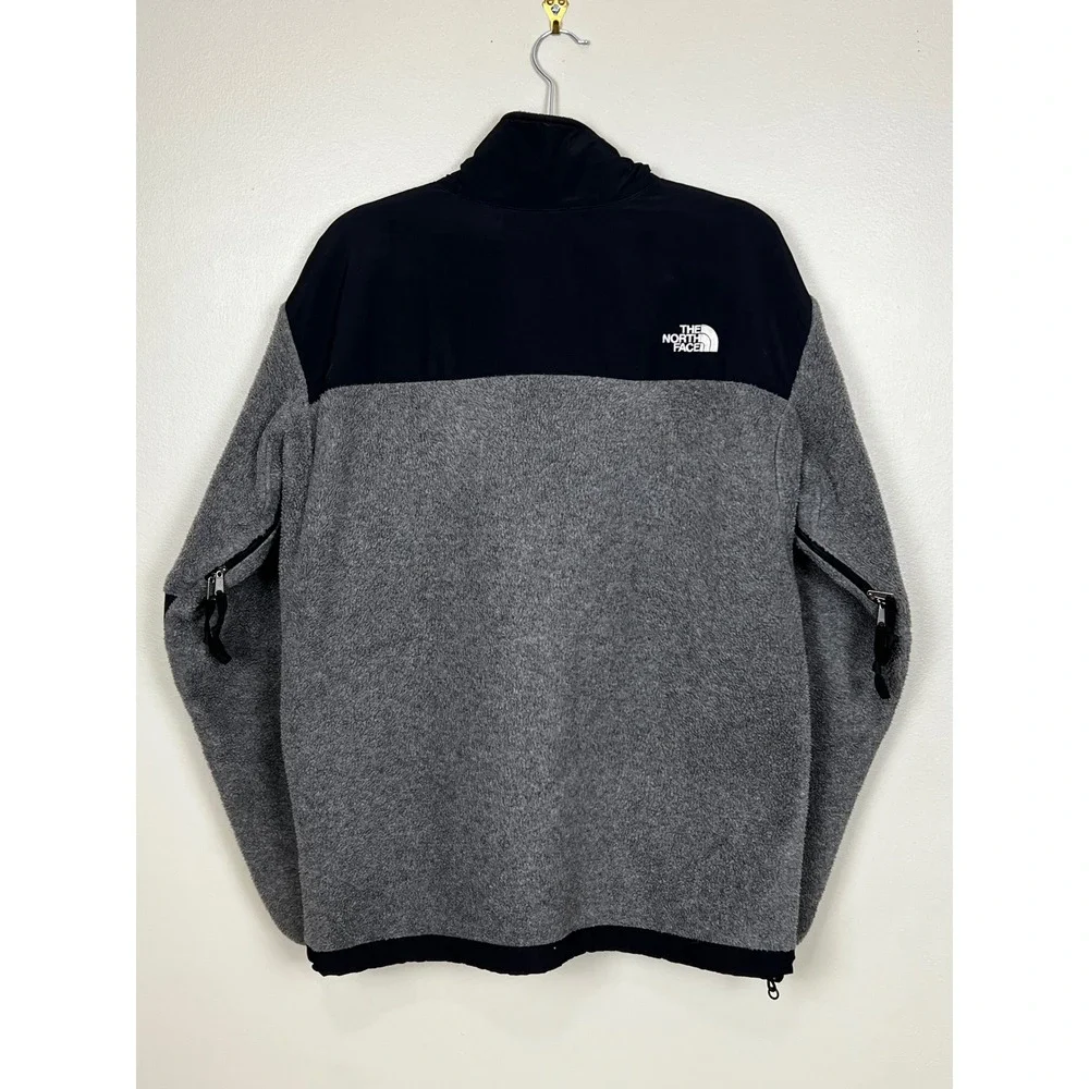The North Face Denali Polartec Fleece Jacket Mens Medium Grey Black Full Zip